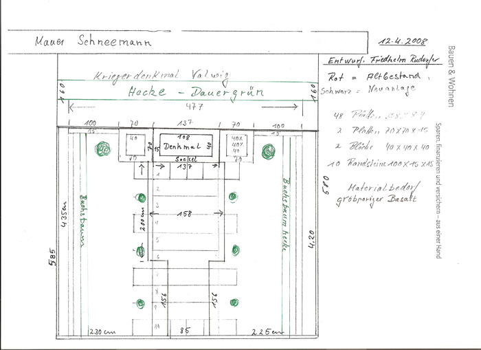 Kriegerdenkmalplan Rudorfer
